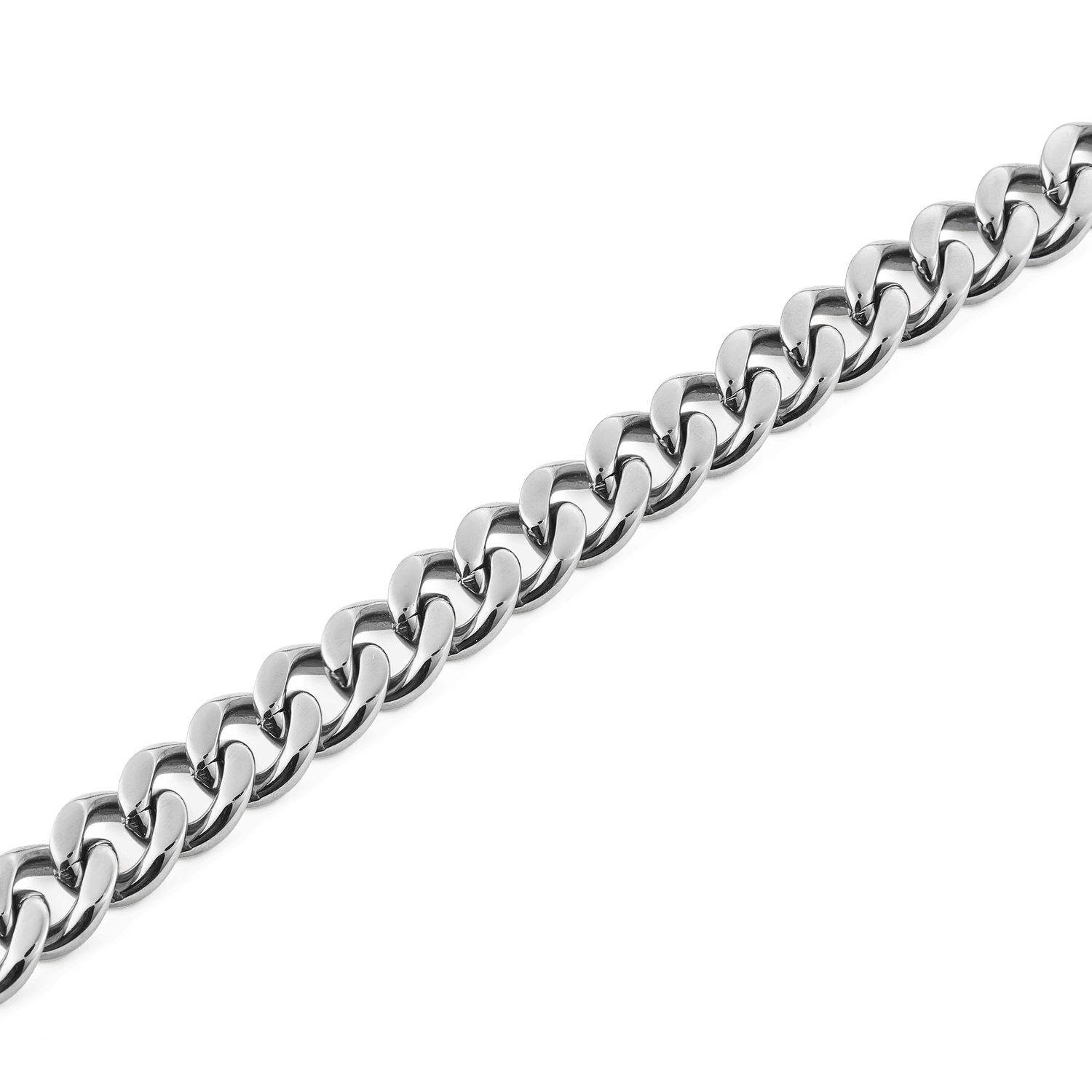 Ellipse Cuban Zincir Silver Renk Erkek Kolye