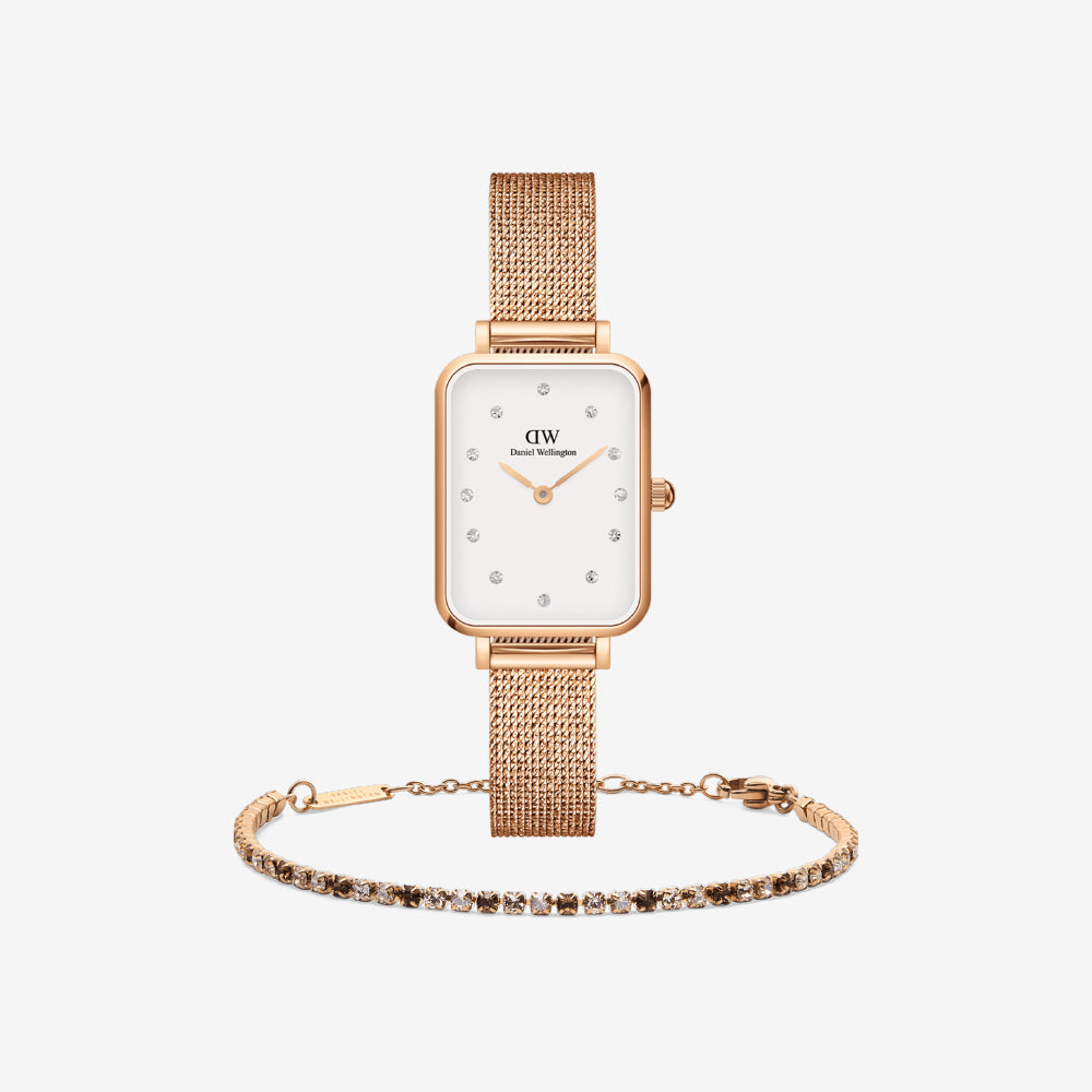 Classic Tennis Bracelet Honey Combo Rose Gold & Quadro Lumine Pressed Melrose