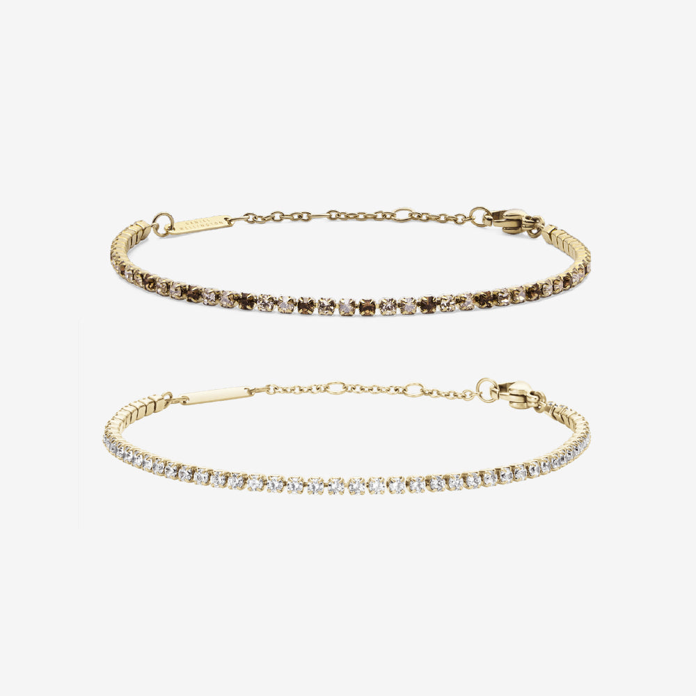 Classic Tennis Bracelet Honey Combo Gold & Classic Tennis Bracelet Gold