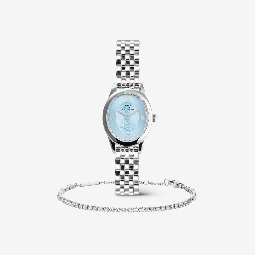 Classic Tennis Bracelet Silver & Ophelia Mini Ice Blue Silver