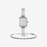 Classic Tennis Bracelet Honey Combo Silver & Quadro Mini Reflection Silver