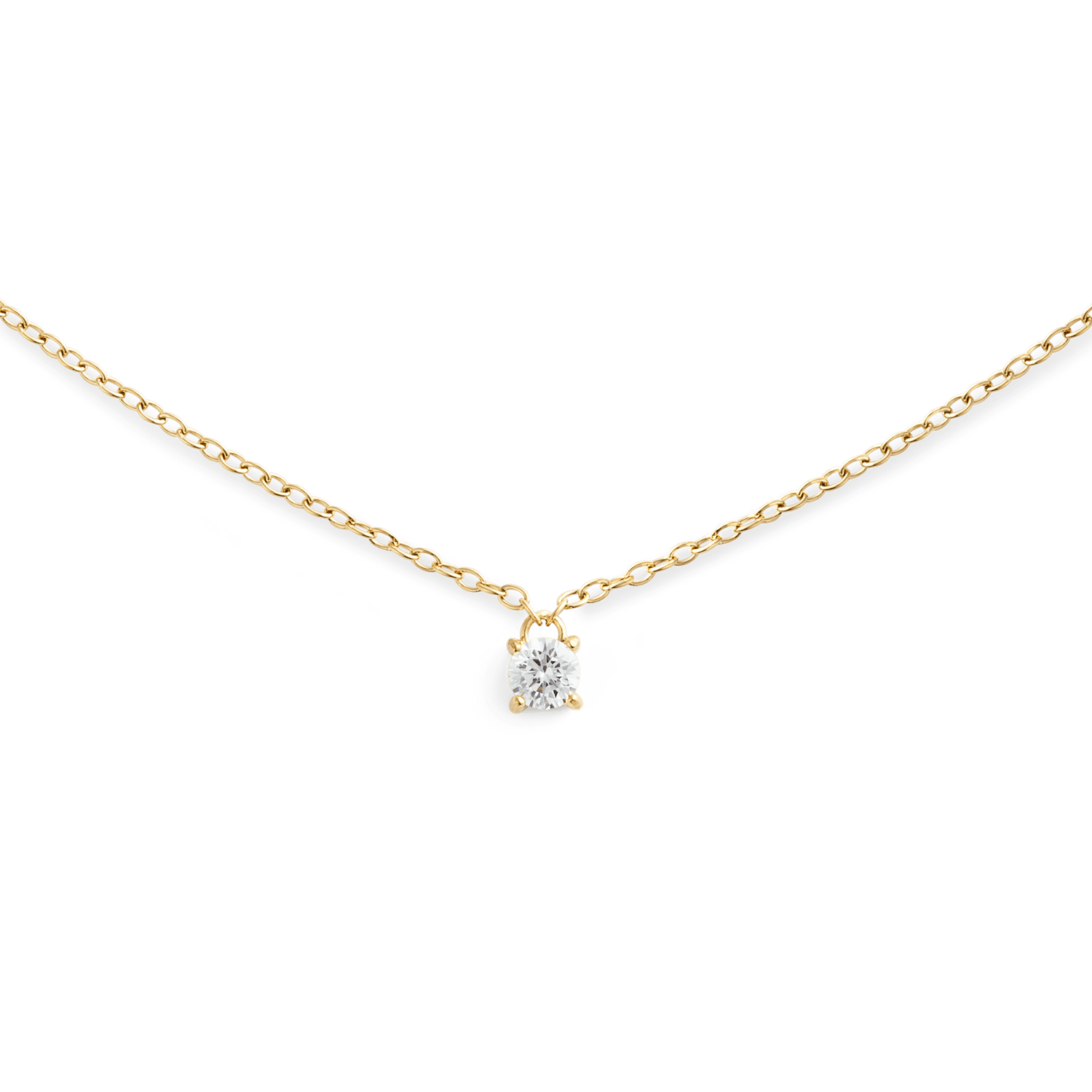 Mirelle Solitaire Taşlı Gold Renk Kolye
