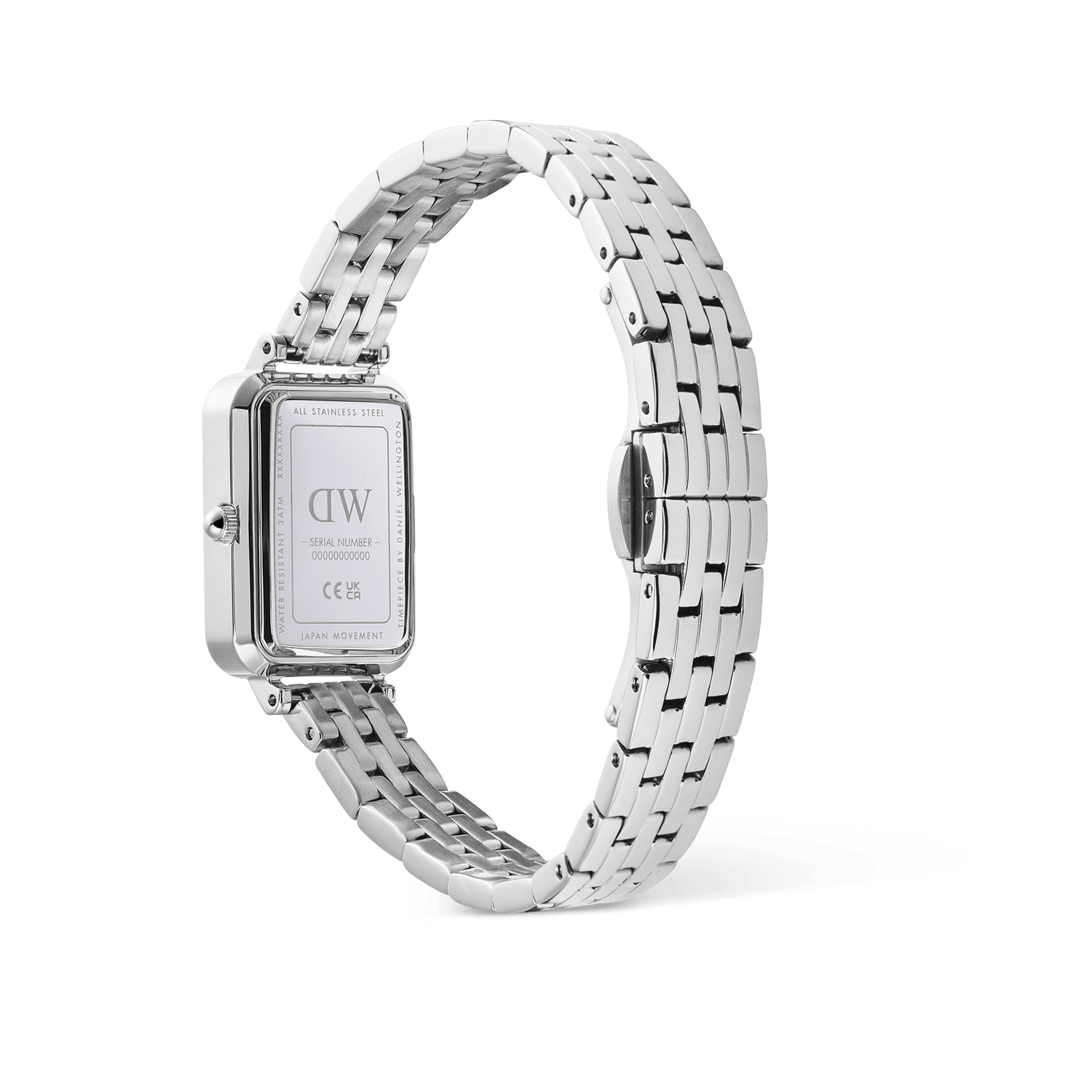 Quadro Roman Numerals Date 5-link Silver