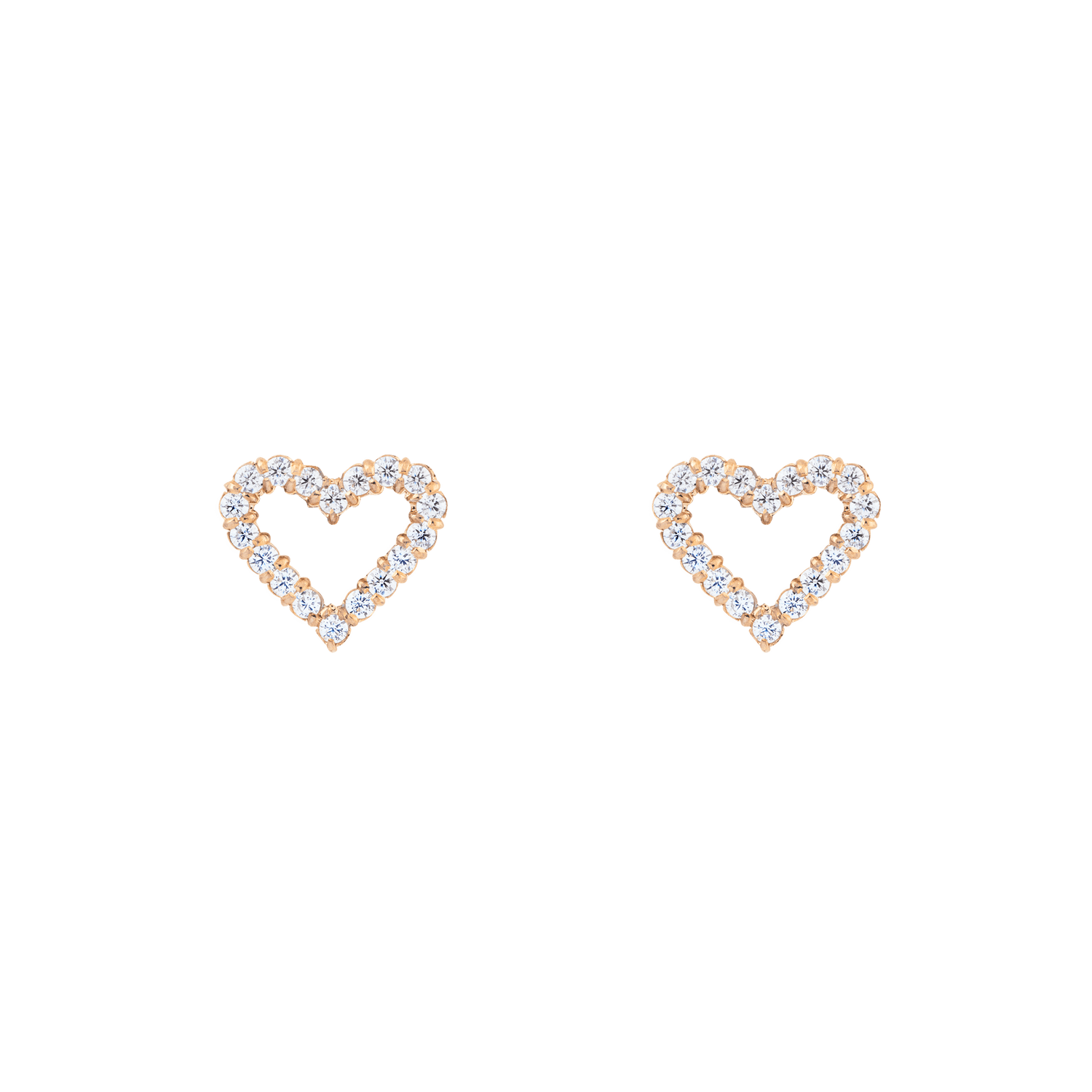 Mirelle Heart Earrings Rose Gold