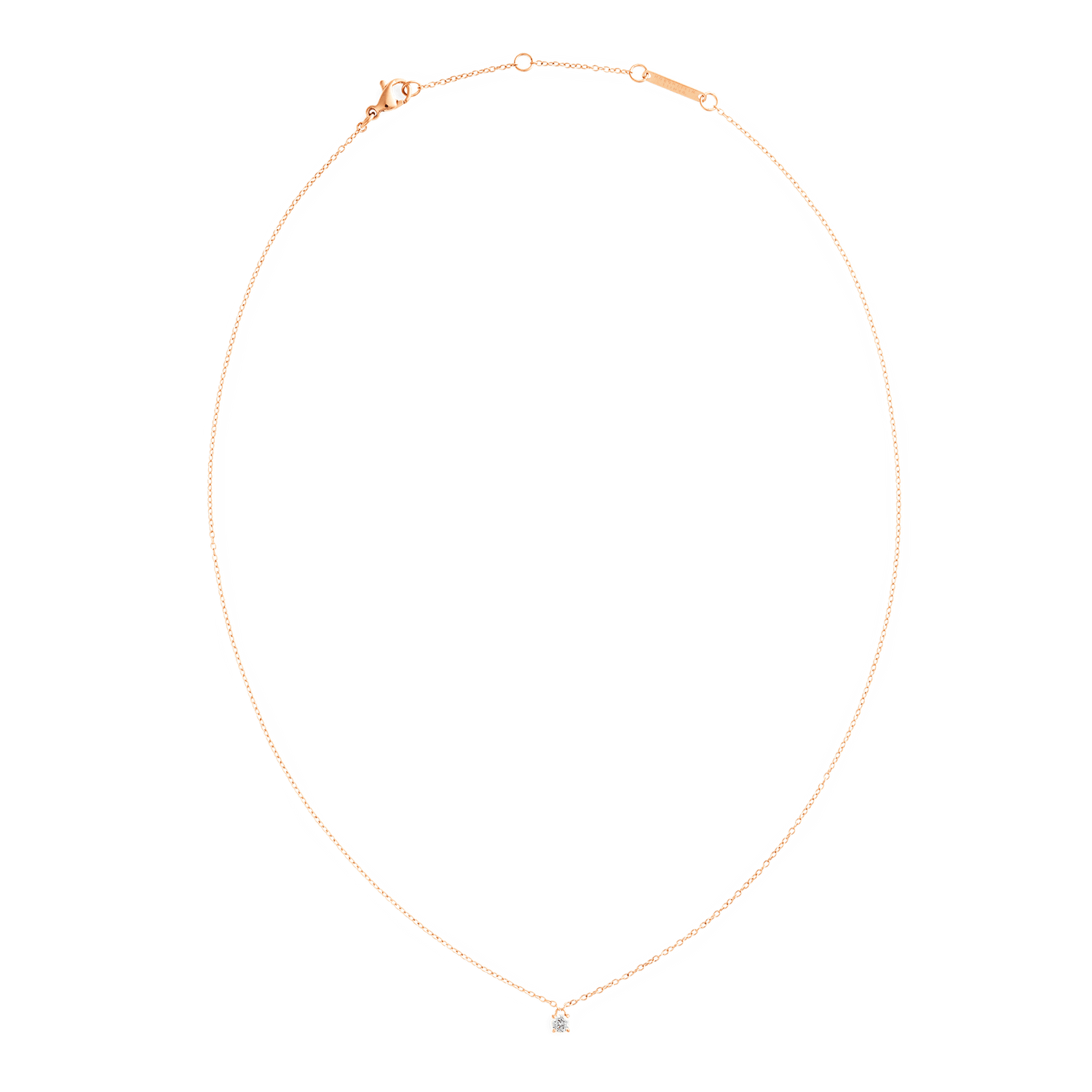 Mirelle Solitaire Taşlı Rose Gold Renk Kolye