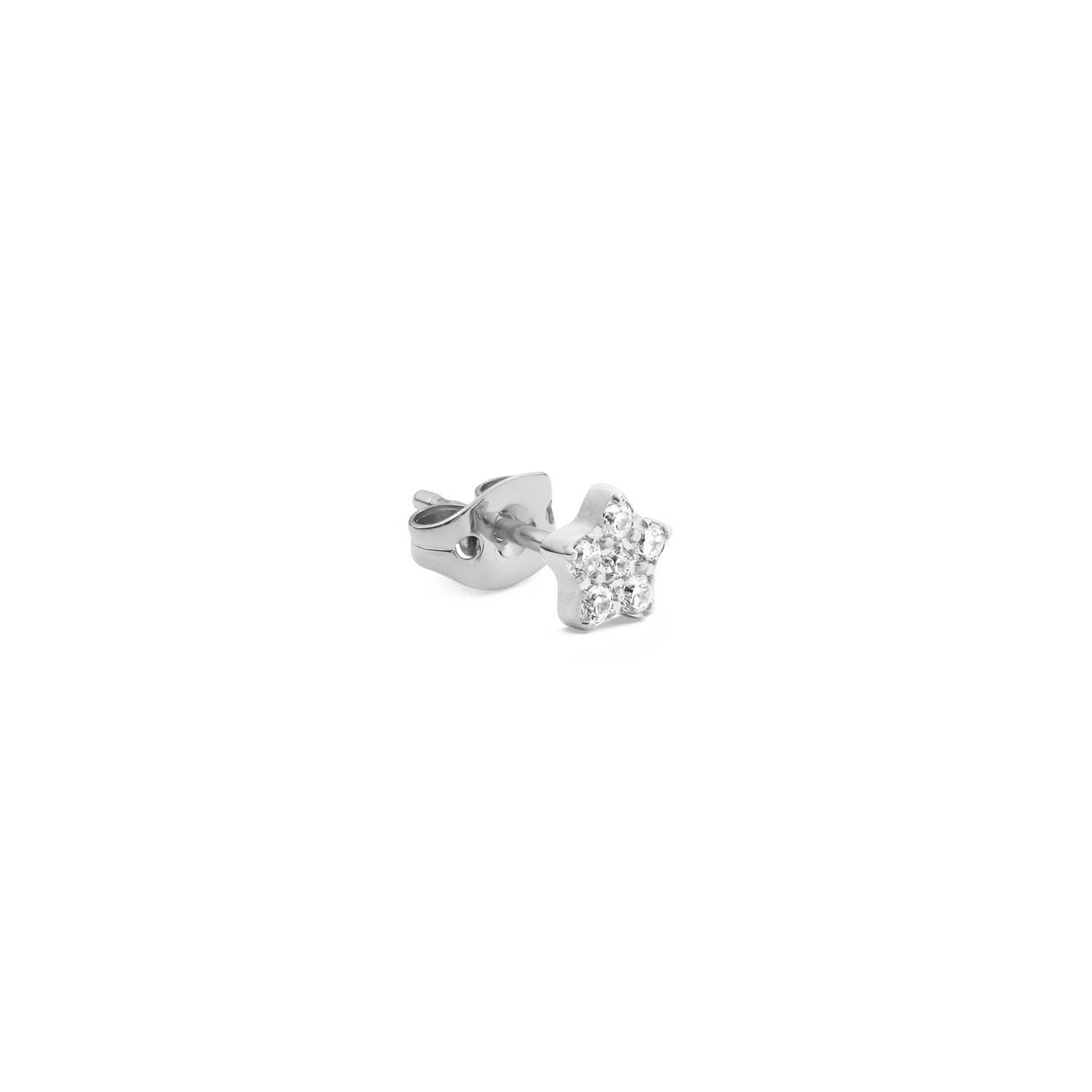 Crystal Star Stud Silver