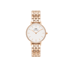 rose gold taşlı yuvarlak saat
