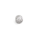 Pavé Orb White Crystal Charm Silver