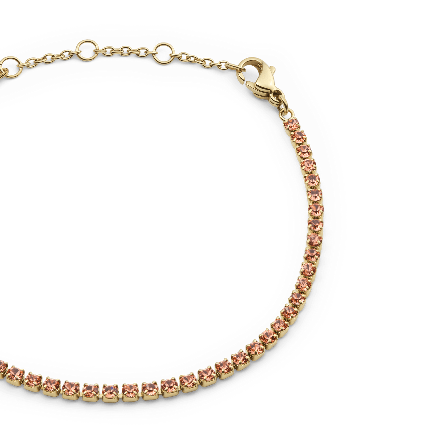 Classic Tennis Bracelet Apricot Gold