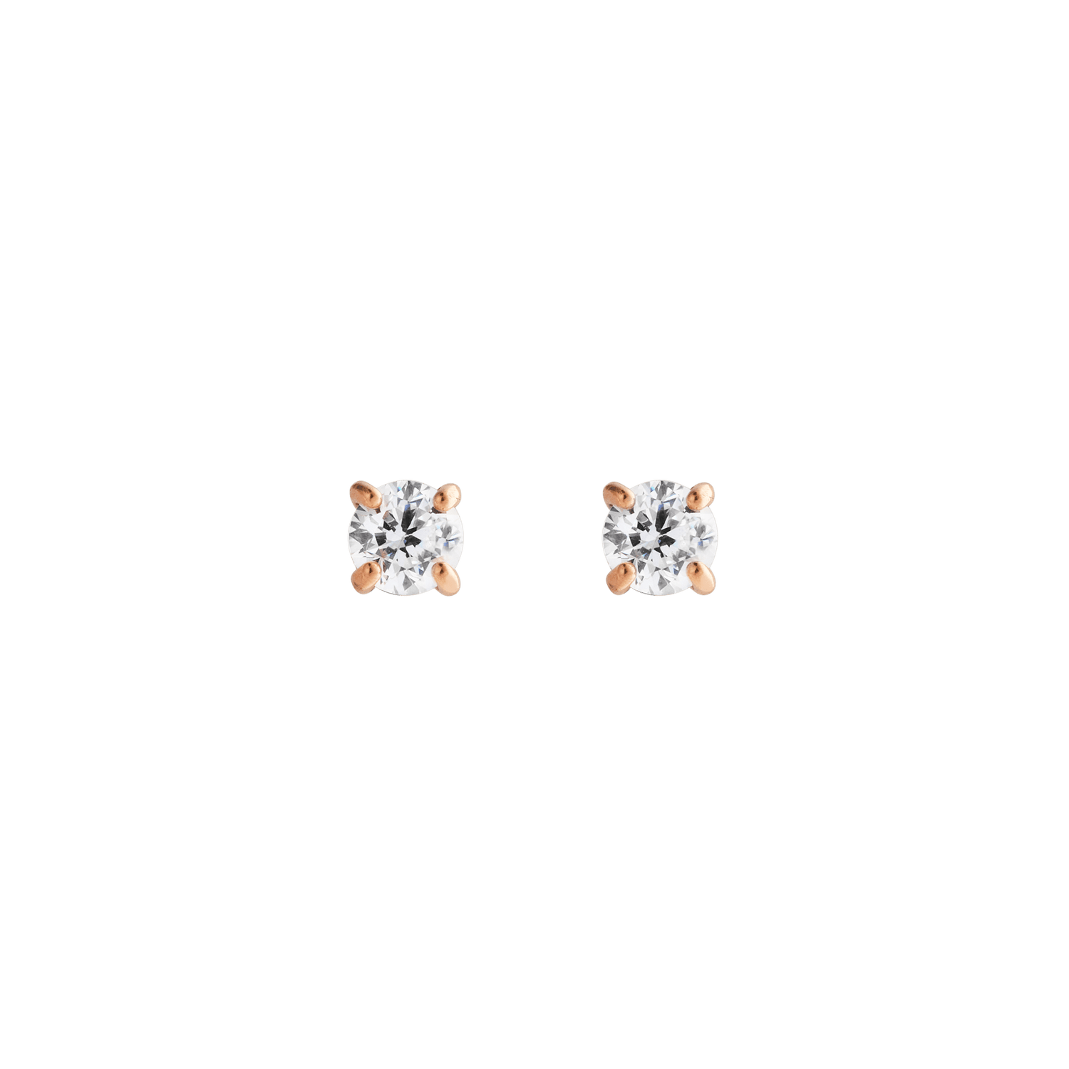 Mirelle Solitaire Stud Earrings Rose Gold