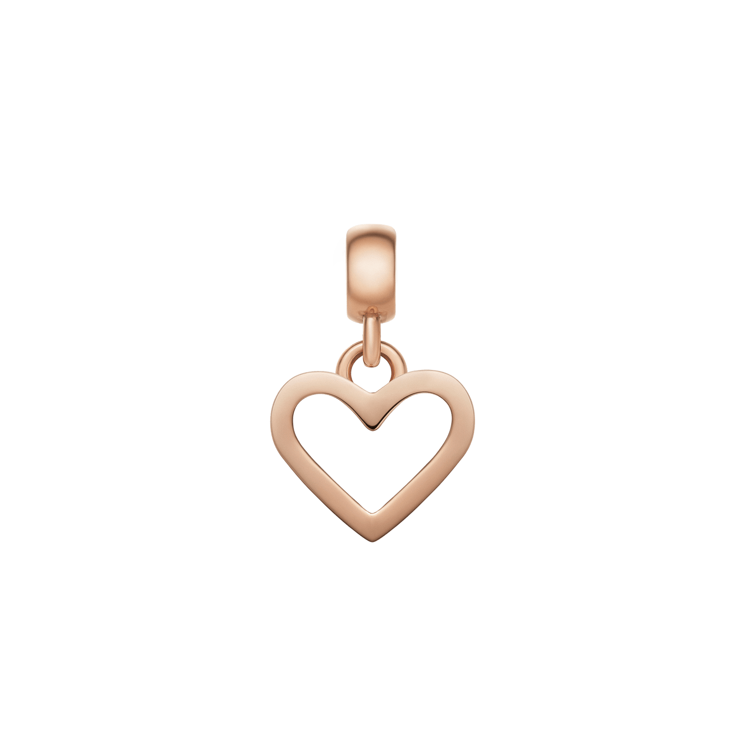 Heart Contour Charm Rose Gold