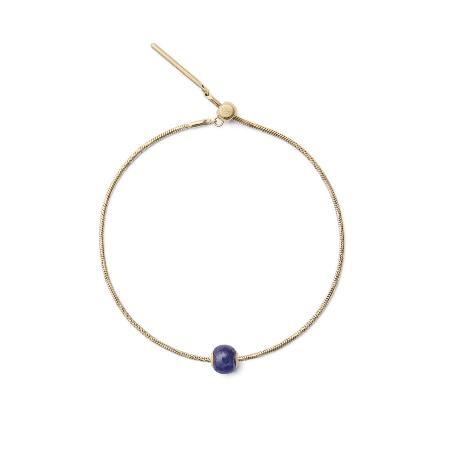 Blue Spot Orb Gold Charm