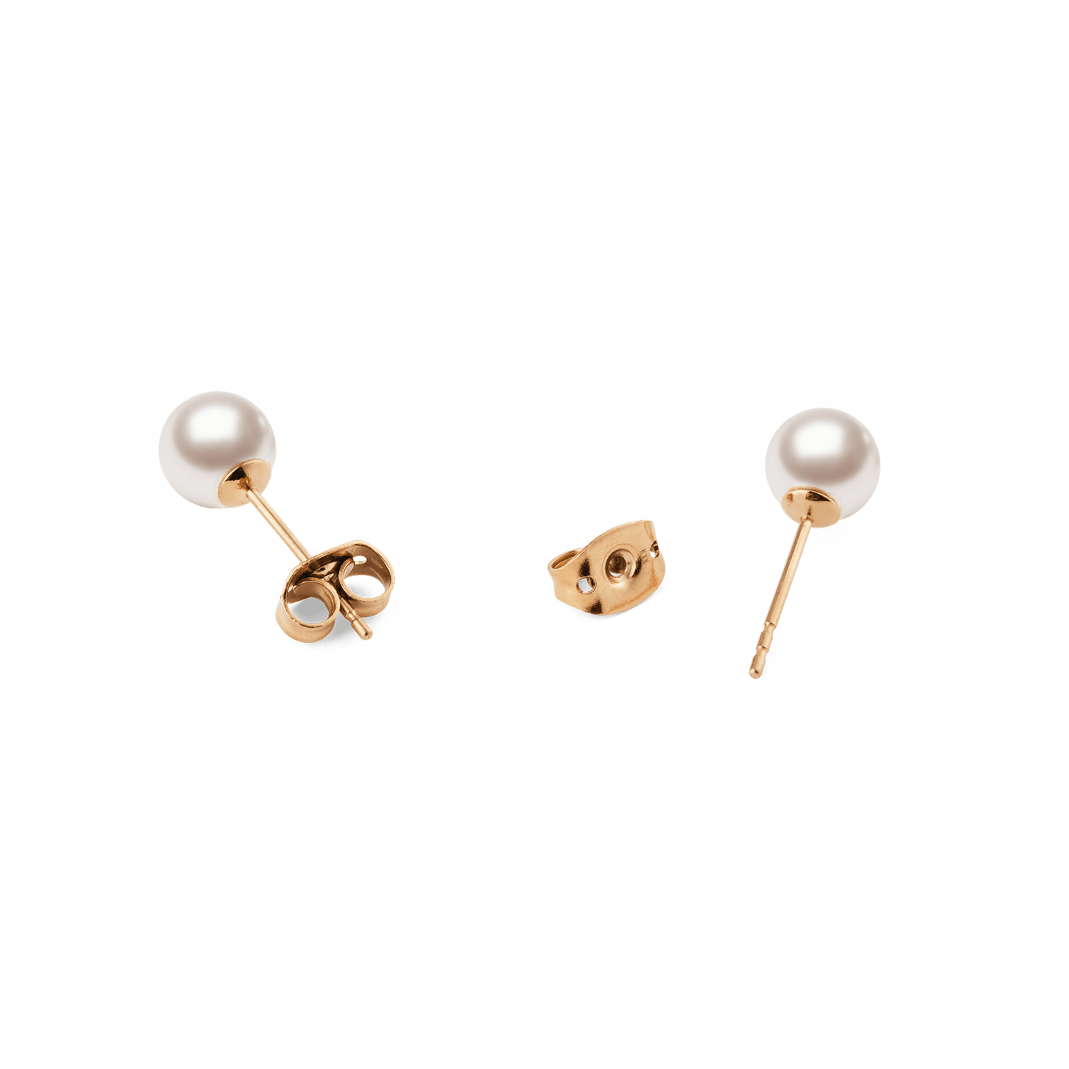 Pearl Stud Earrings Rose Gold