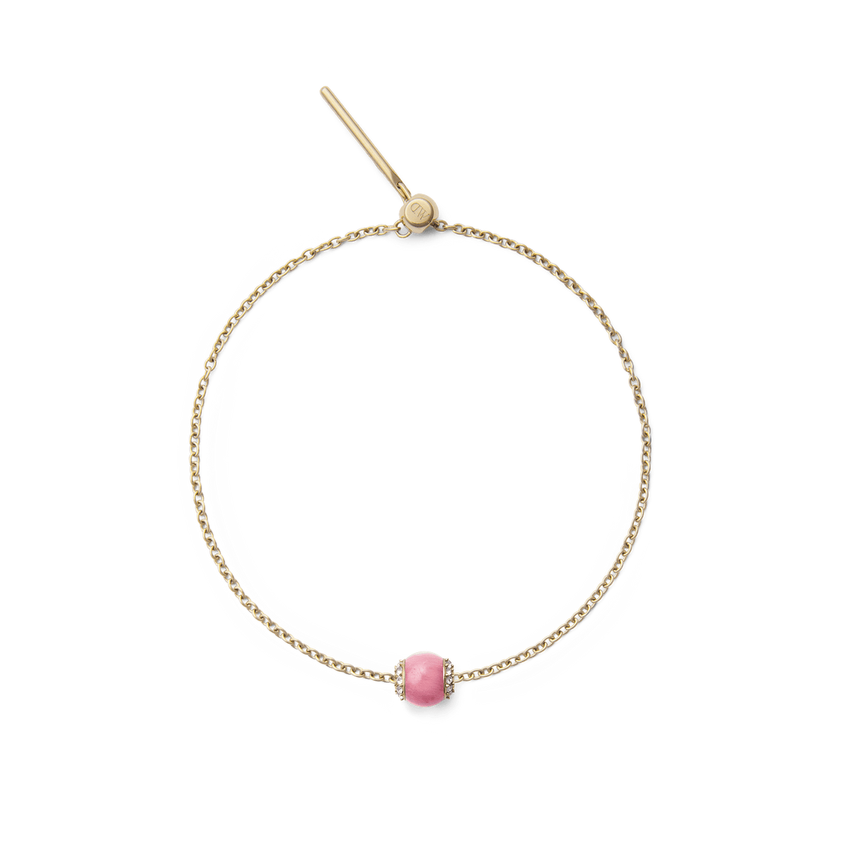 Rhodonite Crystal Orb Gold Charm
