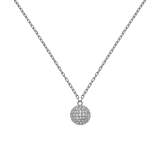 Pavé Kristal Taşlı Silver Renk Kadın Kolye
