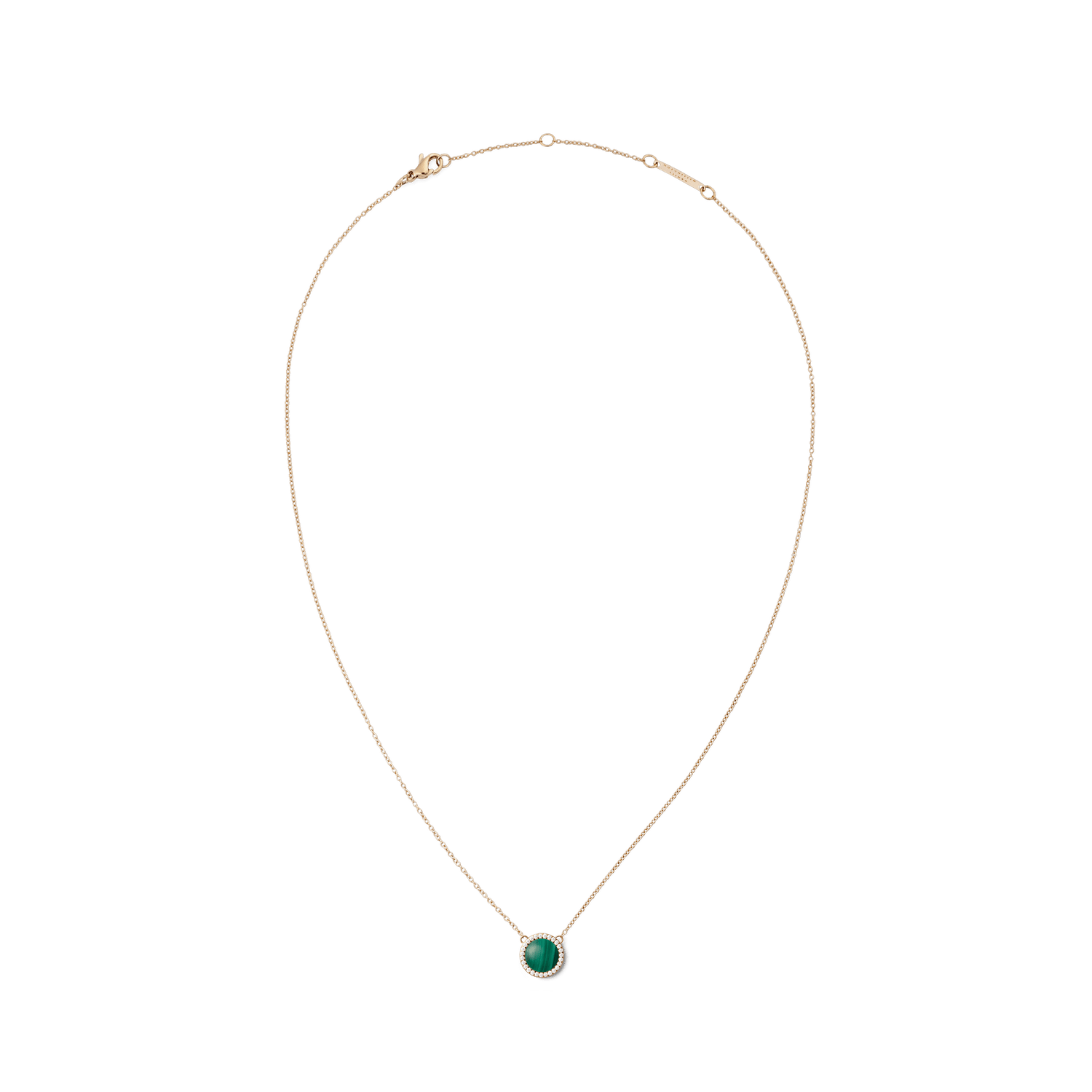 Audrey Necklace Malachite Rose Gold