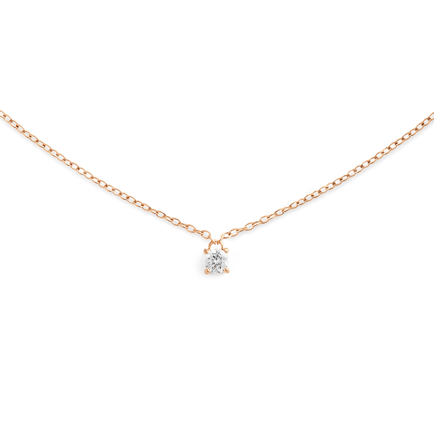Mirelle Solitaire Taşlı Rose Gold Renk Kolye