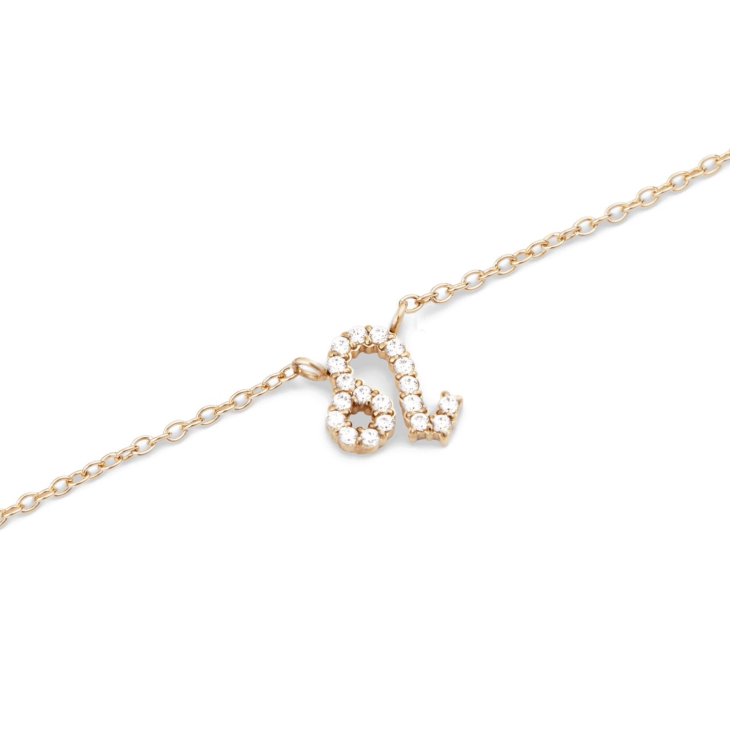 Crystal Zodiac Chain Necklace Gold