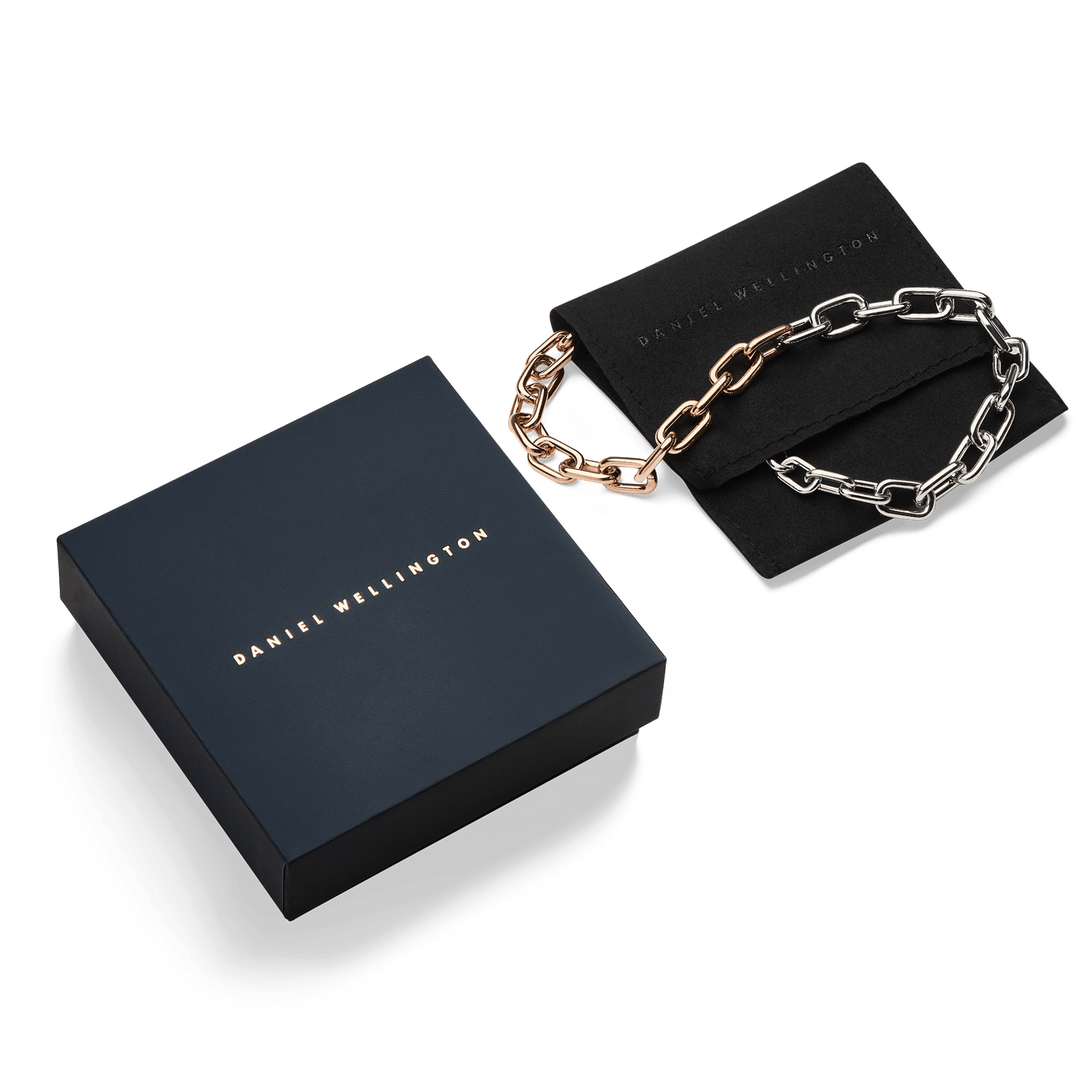 Contrast Link İki Tonlu Zincir Rose Gold Renk Kolye