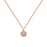 Pavé Kristal Taşlı Rose Gold Renk Kadın Kolye
