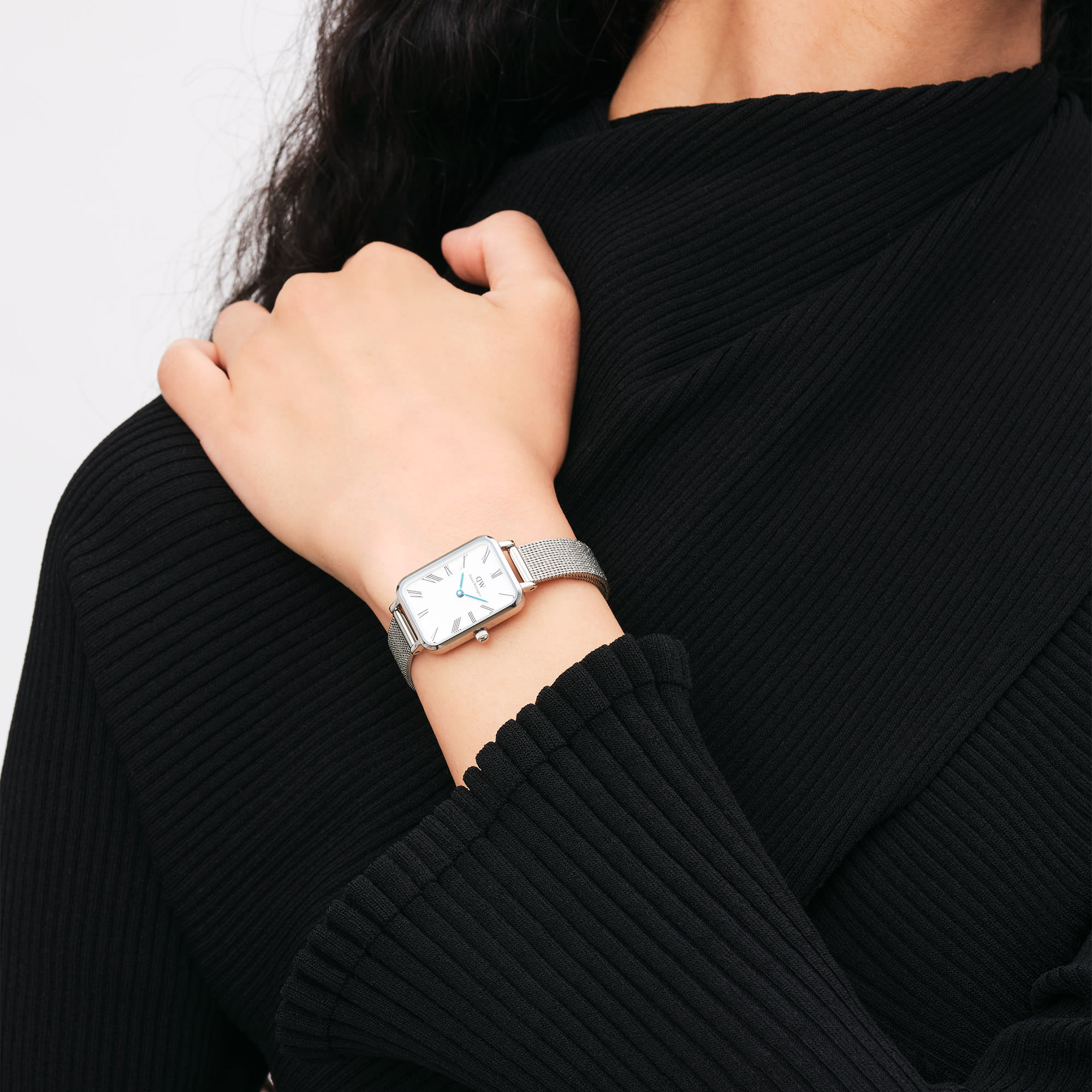 Quadro Roman Numerals Sterling Silver Kadın Kol Saati