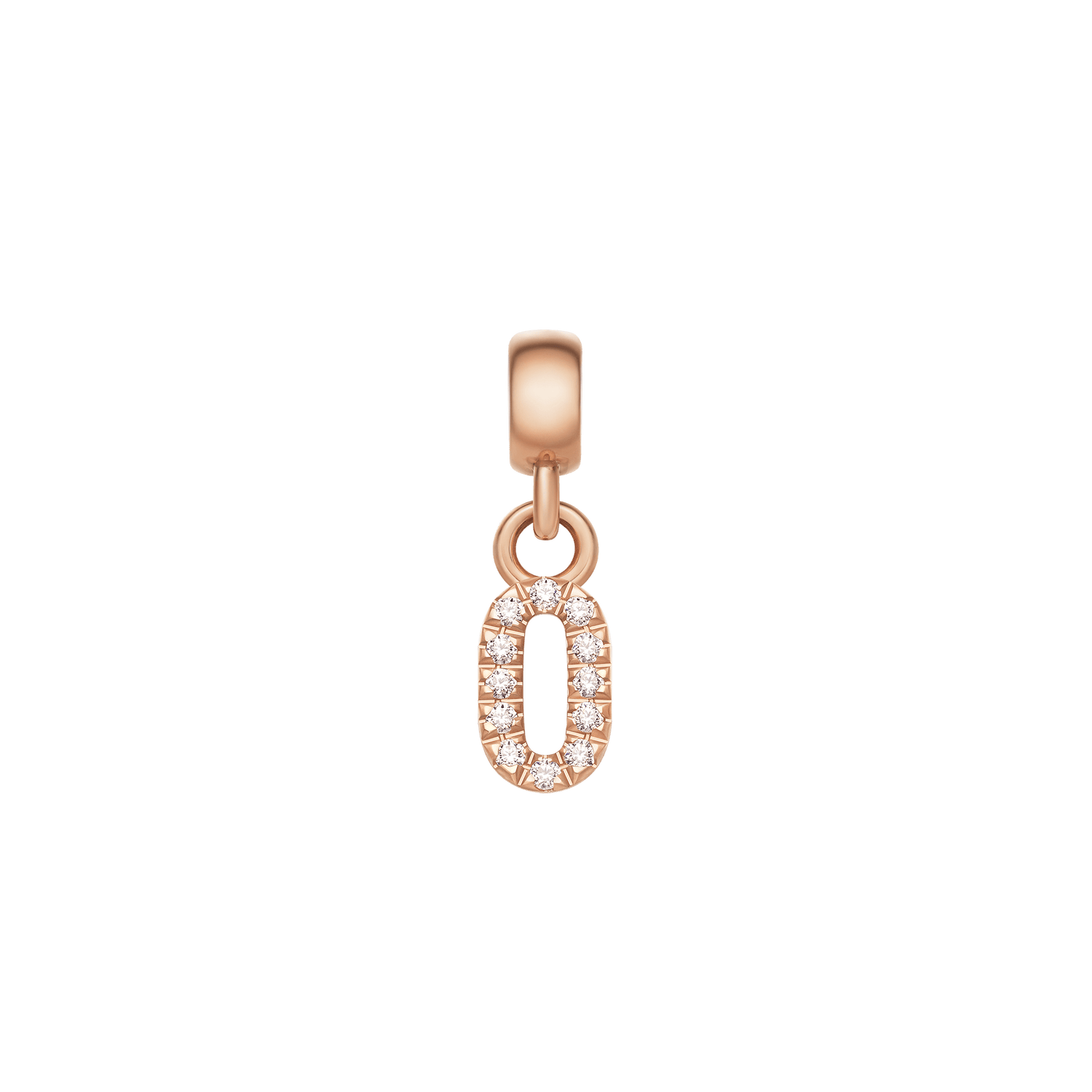 Crystal Number Charm Rose Gold