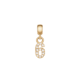 Crystal Number Charm Gold