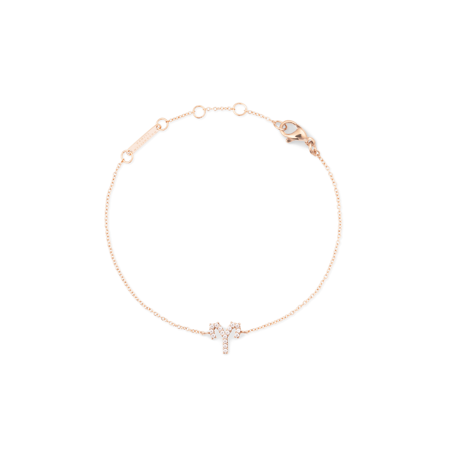 Crystal Zodiac Chain Bracelet Rose Gold