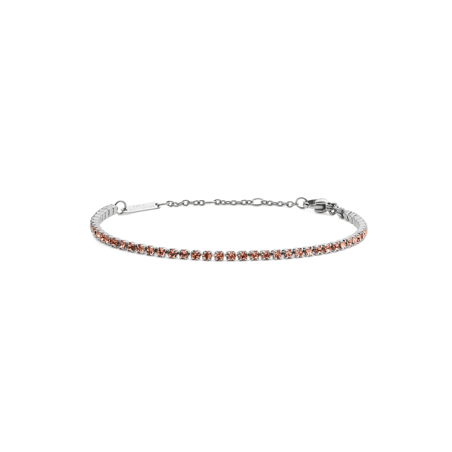 Classic Tennis Bracelet Apricot Silver