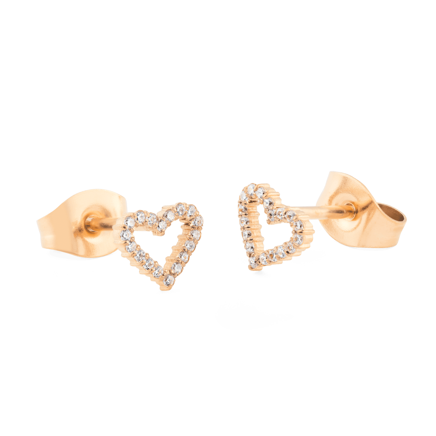 Mirelle Heart Earrings Rose Gold