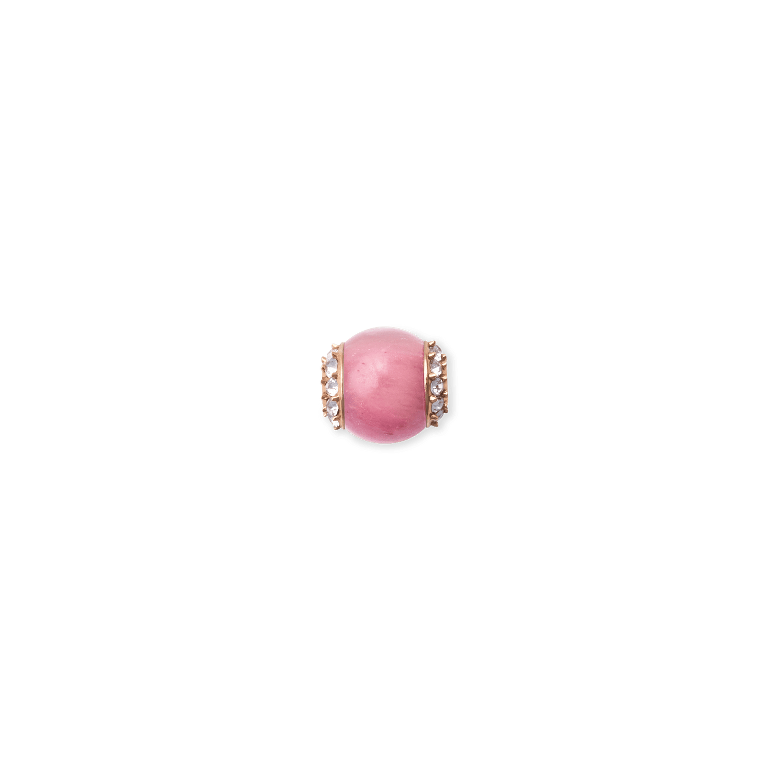 Rhodonite Crystal Orb Rose Gold Charm